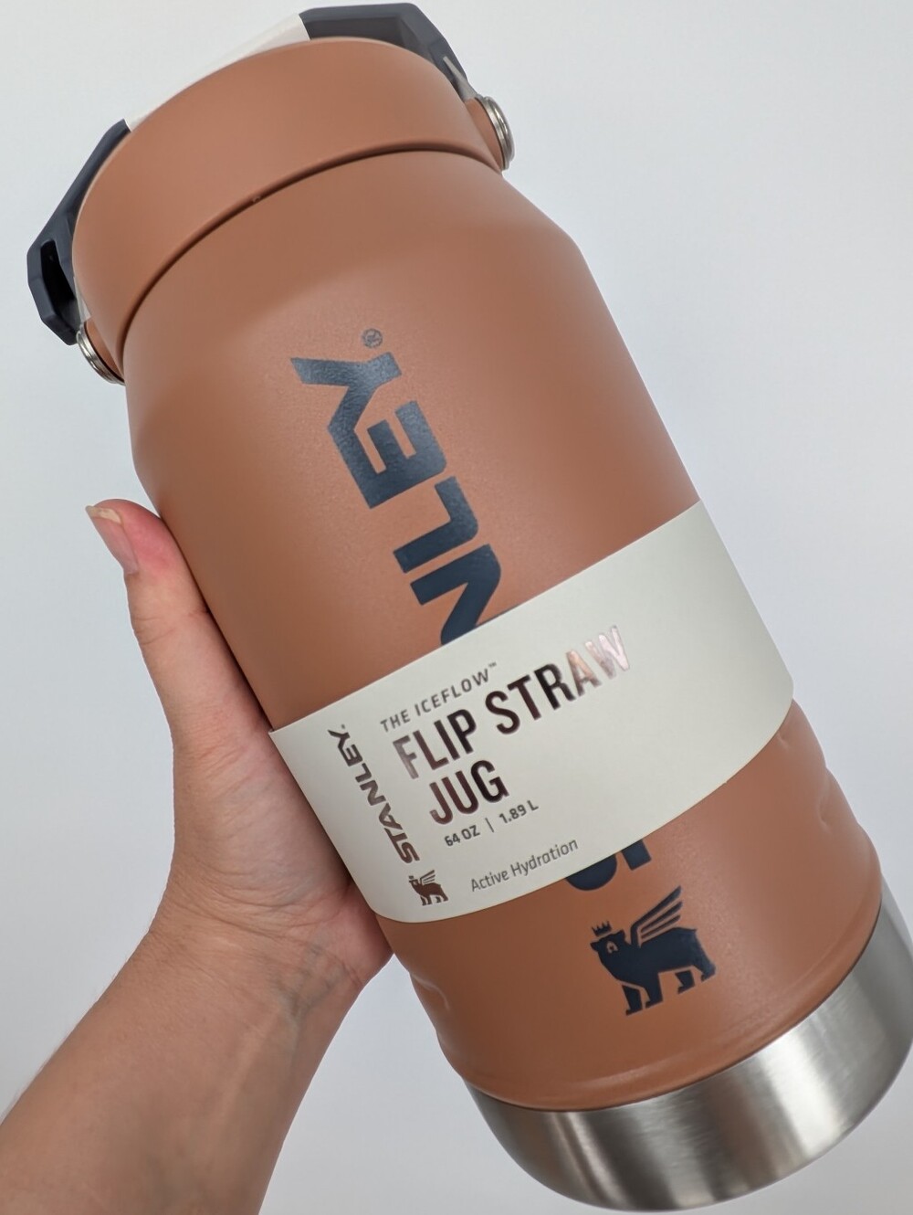 new Stanley cup water bottle The IceFlow Flip Straw Jug 64oz Toast .5 gallon - Picture 2 of 12